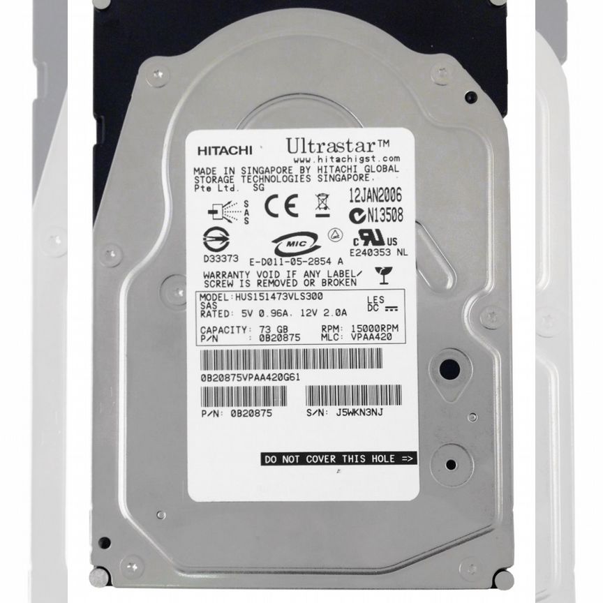 [HUS151473VLS300] Жесткий Диск Hitachi 73gb Sas 3,5 Hus151473vls300