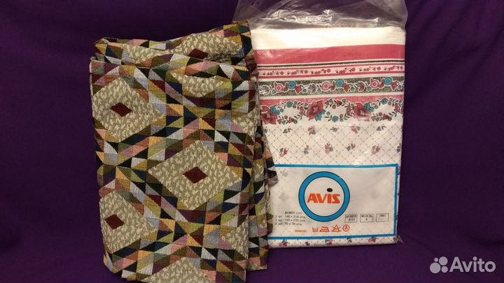 Комплект белья Индия, покрывало жакардовое СССР