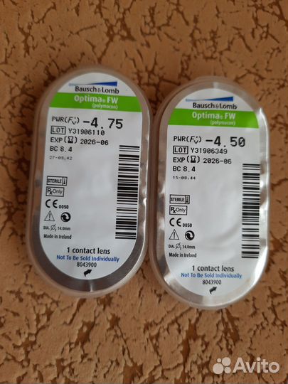 Линзы контактные