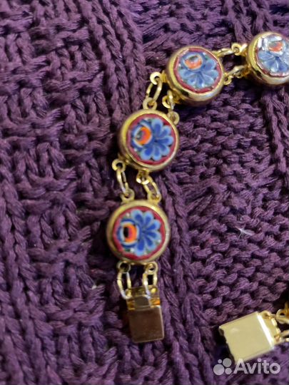 Браслет микромозаика Италия винтаж позолота