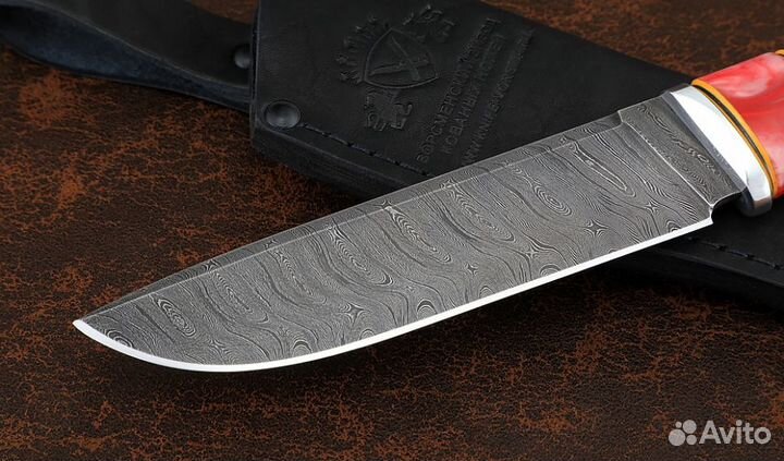 Нож Барракуда-2 сталь дамаск, рукоять черный граб