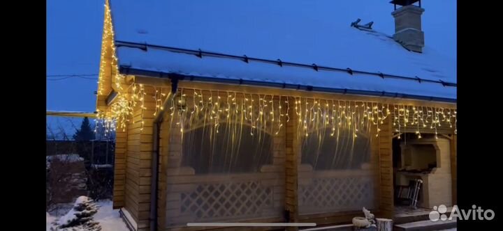 Гирлянда бахрома уличная 6 метров каучук ip65