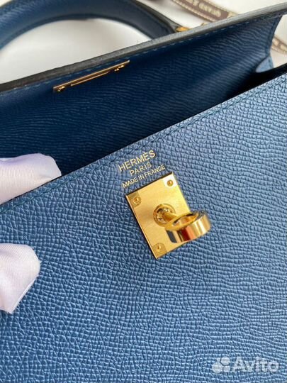 Сумка hermes kelly 25 GHW Deep Blue Epsom