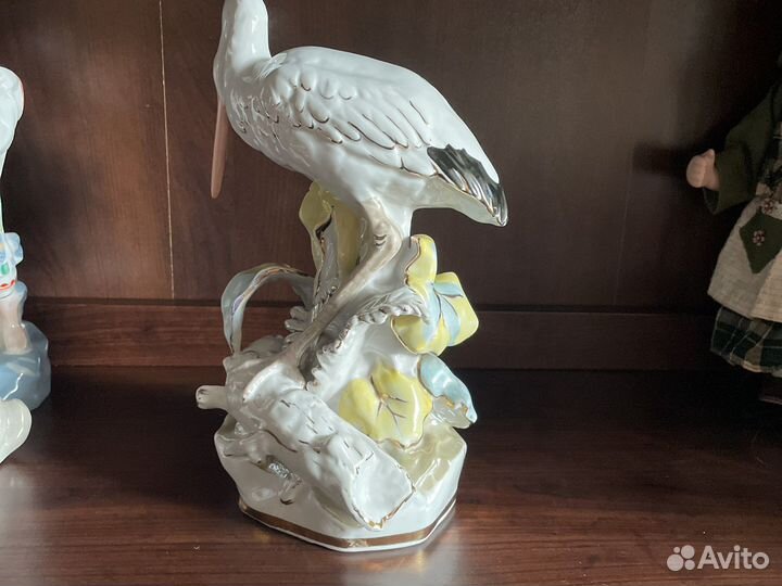Цапля.Фарфор ссср.Дулево