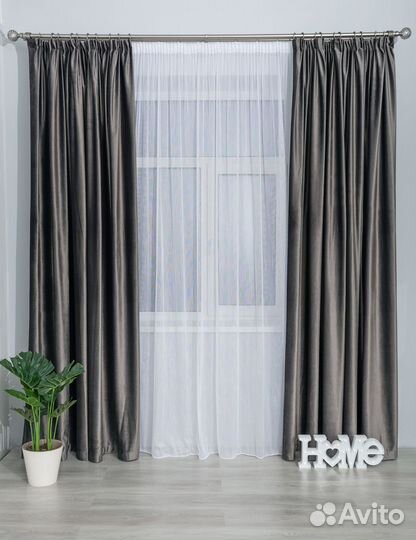 Шторы Да Винчи бархат серый