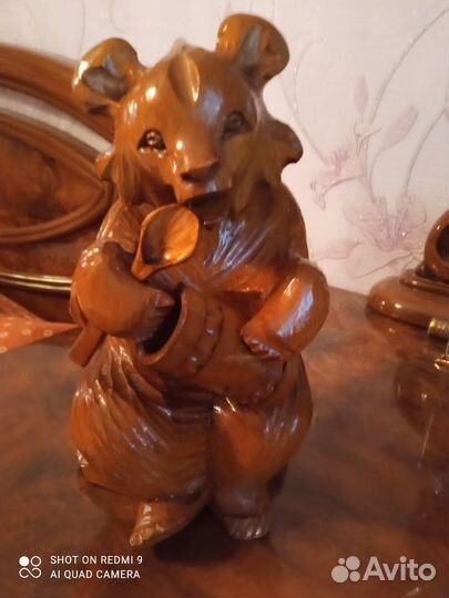 Богородская игрушка, медведь с коробом и ложкой