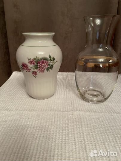 Вазы фарфоровые, стеклянные