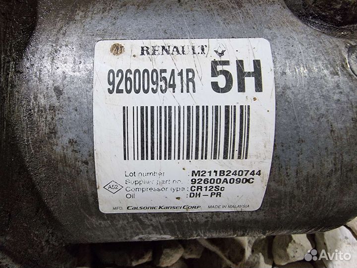 Компрессор кондиционера Флюенс Fluence