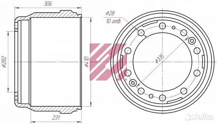 Барабан задний volvo