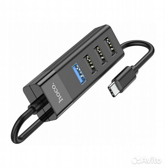Переходник hoco HB25 type-C, USB 3.0/2.0 HUB на 4
