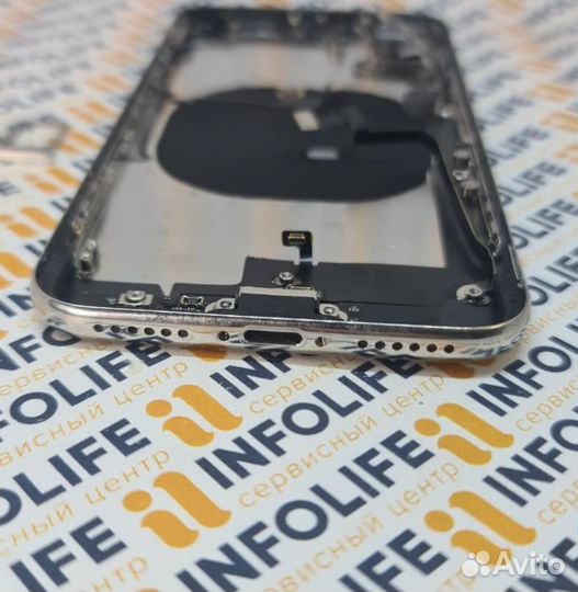 Корпус/задняя крышка iPhone X + шлейфа Silver