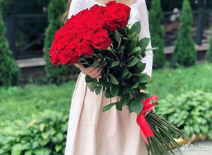 Розы высокие Доставка цветов