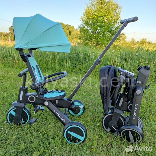 Детский складной велосипед Luxmom 368 голубой