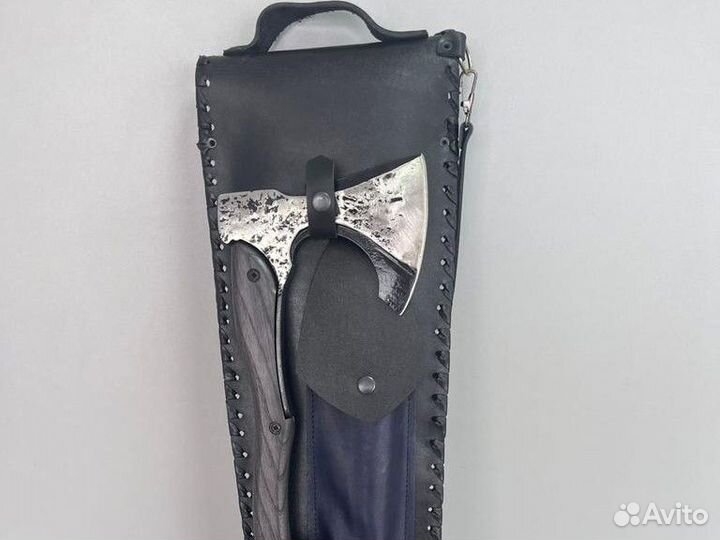 Шампура в колчане кожаном Топор Нож Чашки