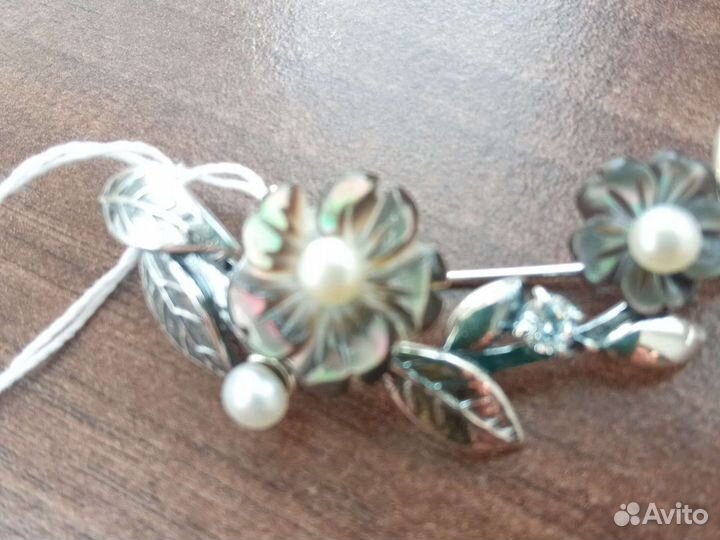 Брошь.Серебро 925 проба,6 гр., 5х2.2 см