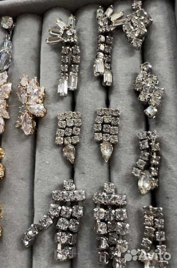 Серьги винтаж с кристаллами