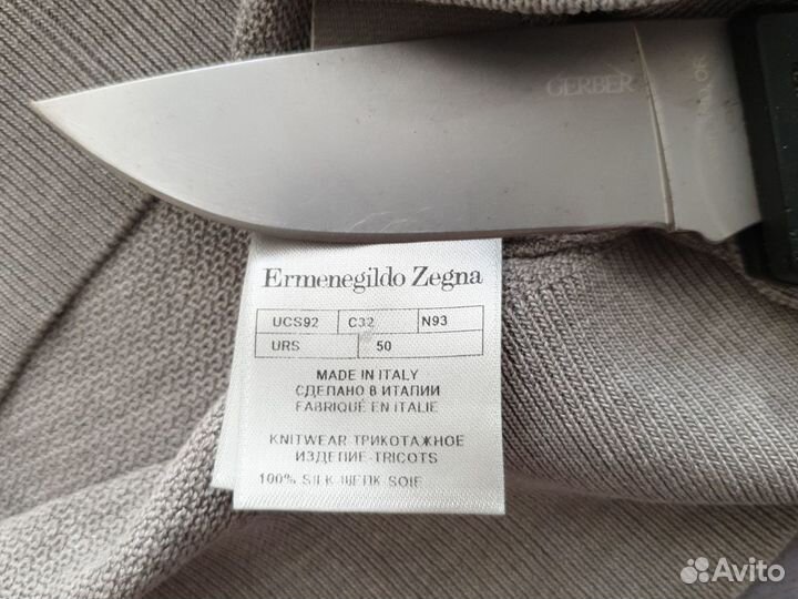 Джемпер поло шелк 100 Zegna оригинал Италия