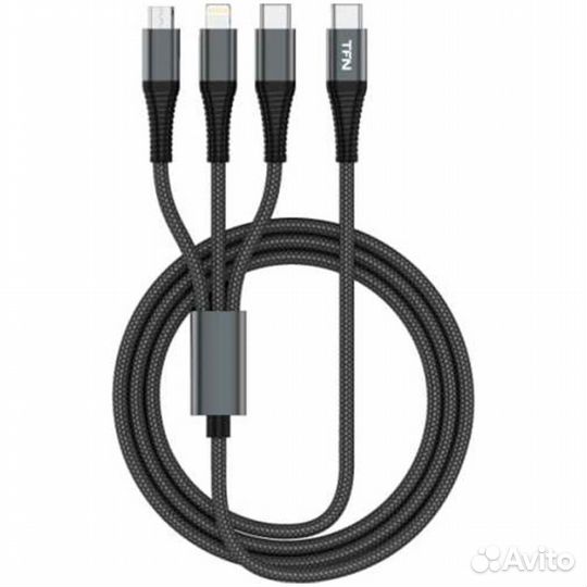 Кабель 3 в 1 1.2m TFN C-3IN1-usbc-GR с #391982