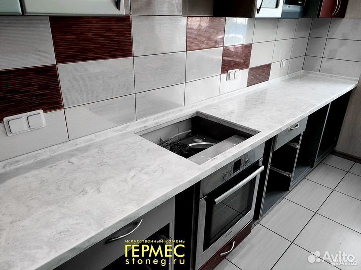 Столешницы на кухню из камня под ключ мрамор м2
