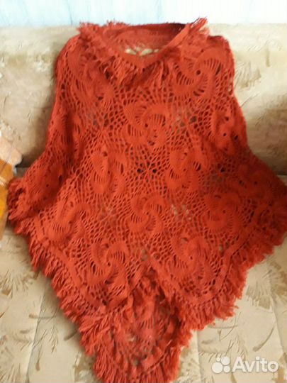 Платок шаль пончо ручная работа