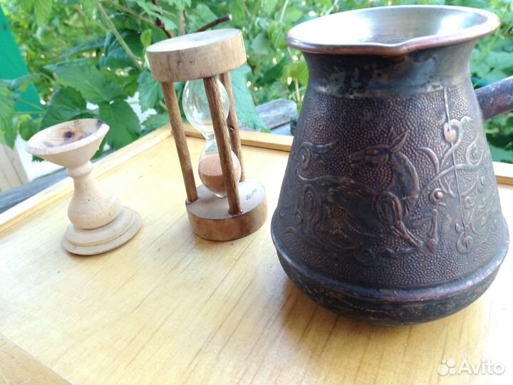 Турка медная СССР и подсвечник