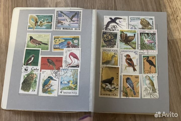 Альбом с марками подборка Птицы