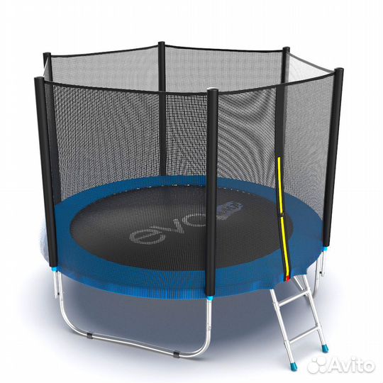 Батут EVO jump External 8ft (синий) с лестницей