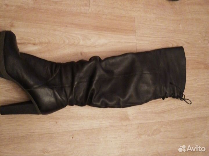 Сапоги женские зимние кожаные 39