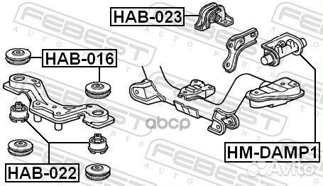 HM-damp1 подушка заднего дифференциала Honda C