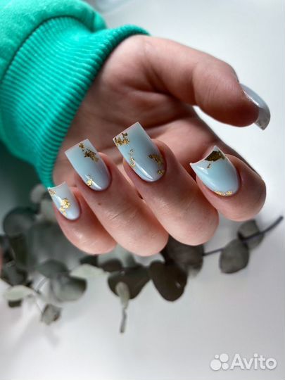 Маникюр гель лак наращивание