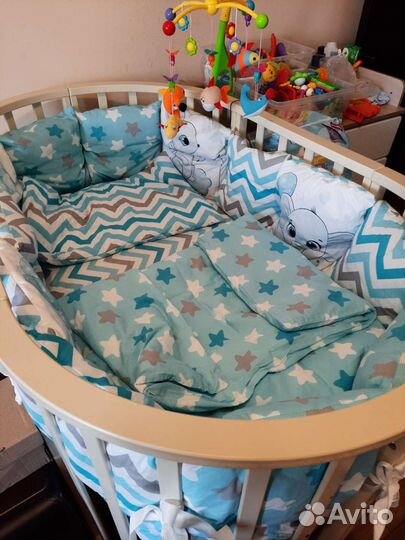 Детская кроватка трансформер с маятником