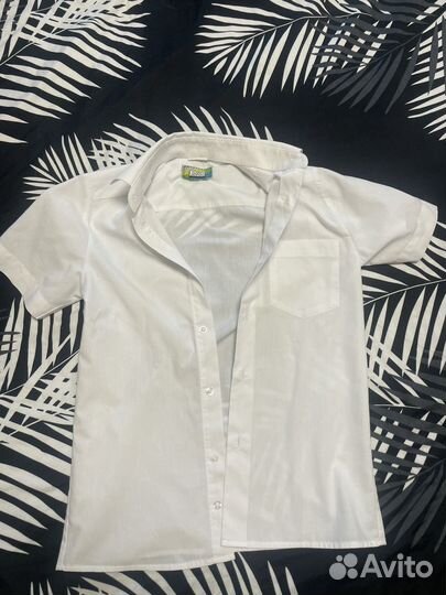 Рубашка школьная 134-146 с коротким рукавом