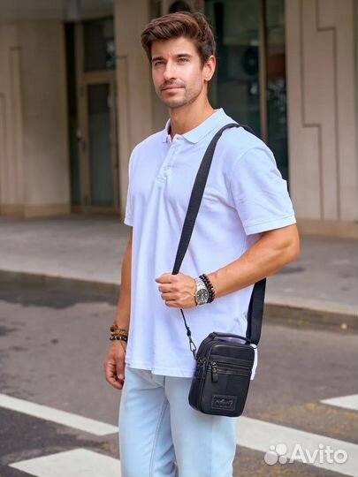 Сумка через плечо маленькая кожаная