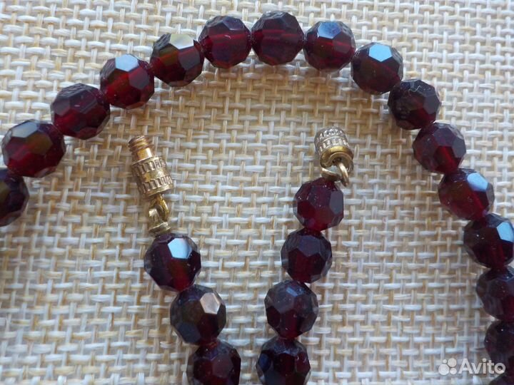 Бусы времен СССР чешское стекло, минералы