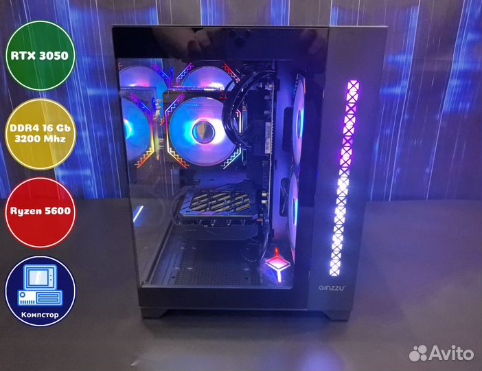 Сборка пк для 2к AMD5600-RTX3050-16DDR4-ZVU395-A520