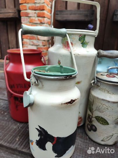 Бидончик молочный розы