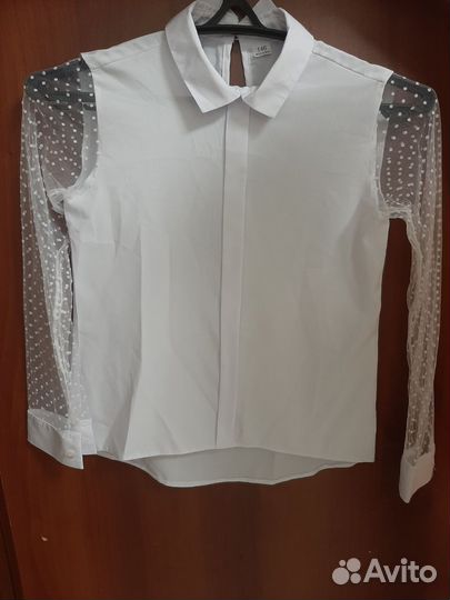 Блузка белая для девочек 146
