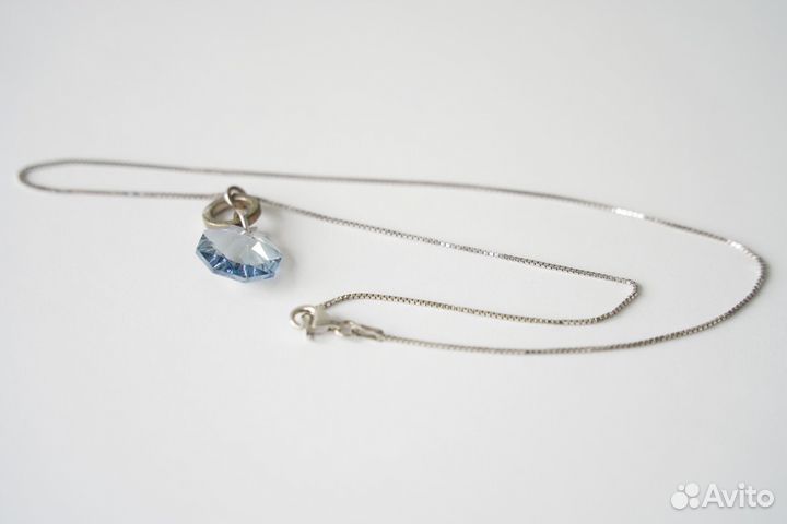 Цепочка с подвеской серебро Swarovski 40 см
