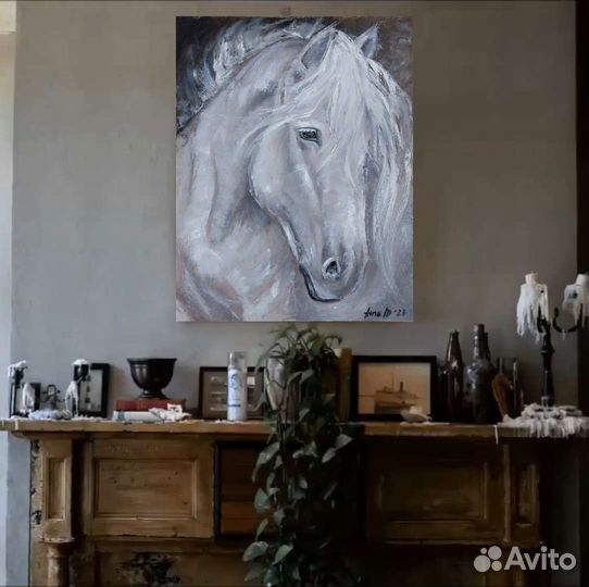 Картина маслом Лошадь из снов. Интерьерная картина