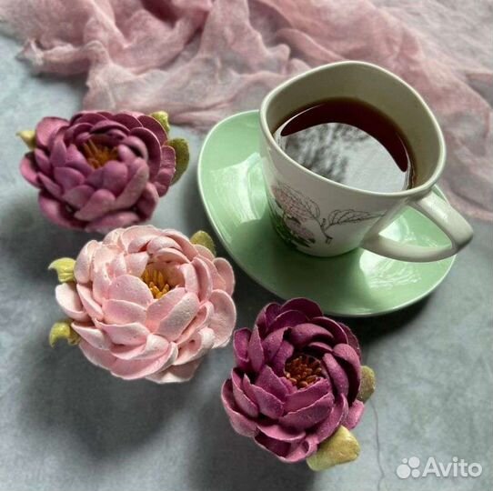 Цветы из зефира