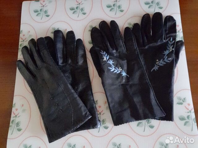 Перчатки женские кожаные