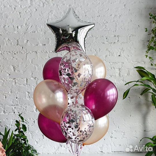 Гелиевые воздушные шары, гирлянды из шаров