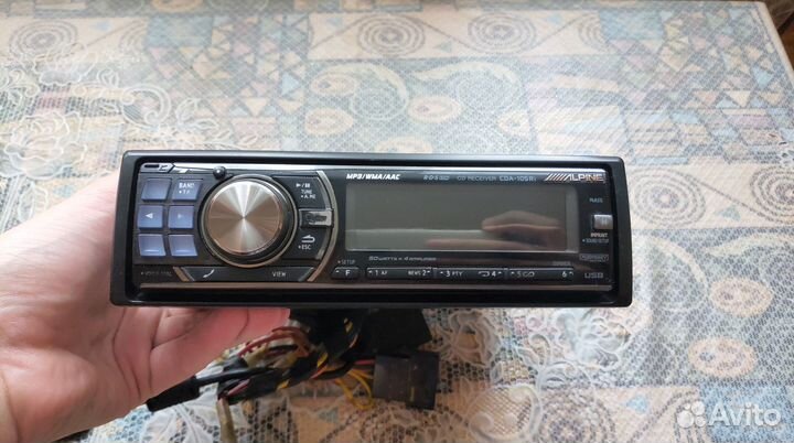 Автомагнитола Alpine CDA-105ri AUX/USB/BT(адаптер)