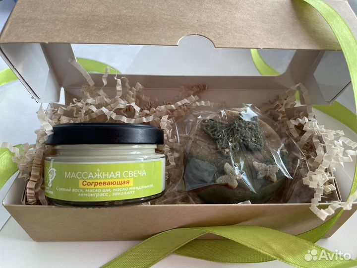 Свеча + скраб-мыло (уход за телом)