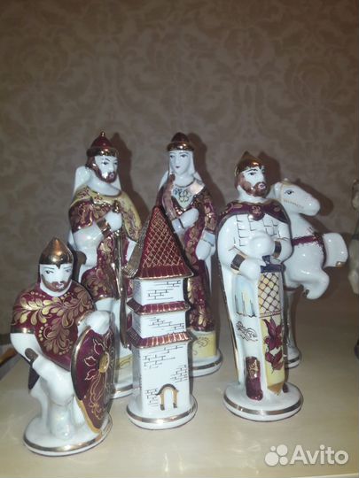 Фарфор шахматы золото ручная работа раритет