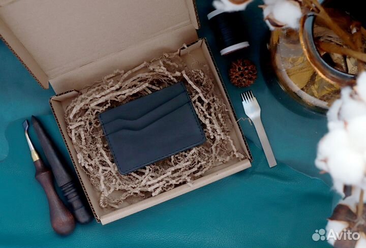 Картхолдер из натуральной кожи ручная работа