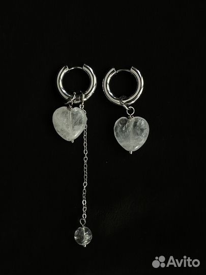 Серьги конго трансформеры горный хрусталь