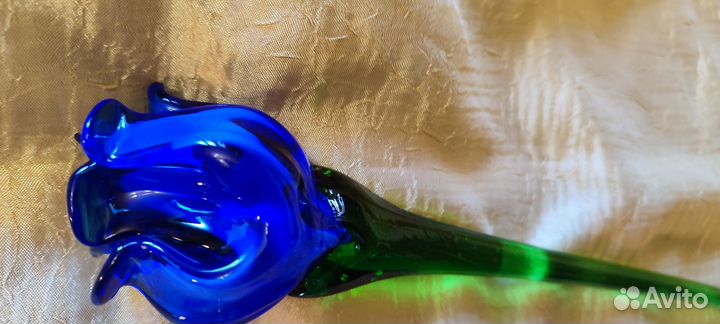 Цветы синий тюльпан кобальт стекло