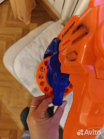 Бластер nerf на 15 выстрелов с барабаном