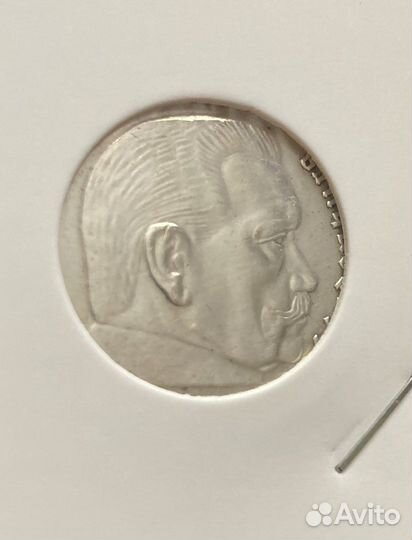 Серебряная монета 2 марки 1939 год